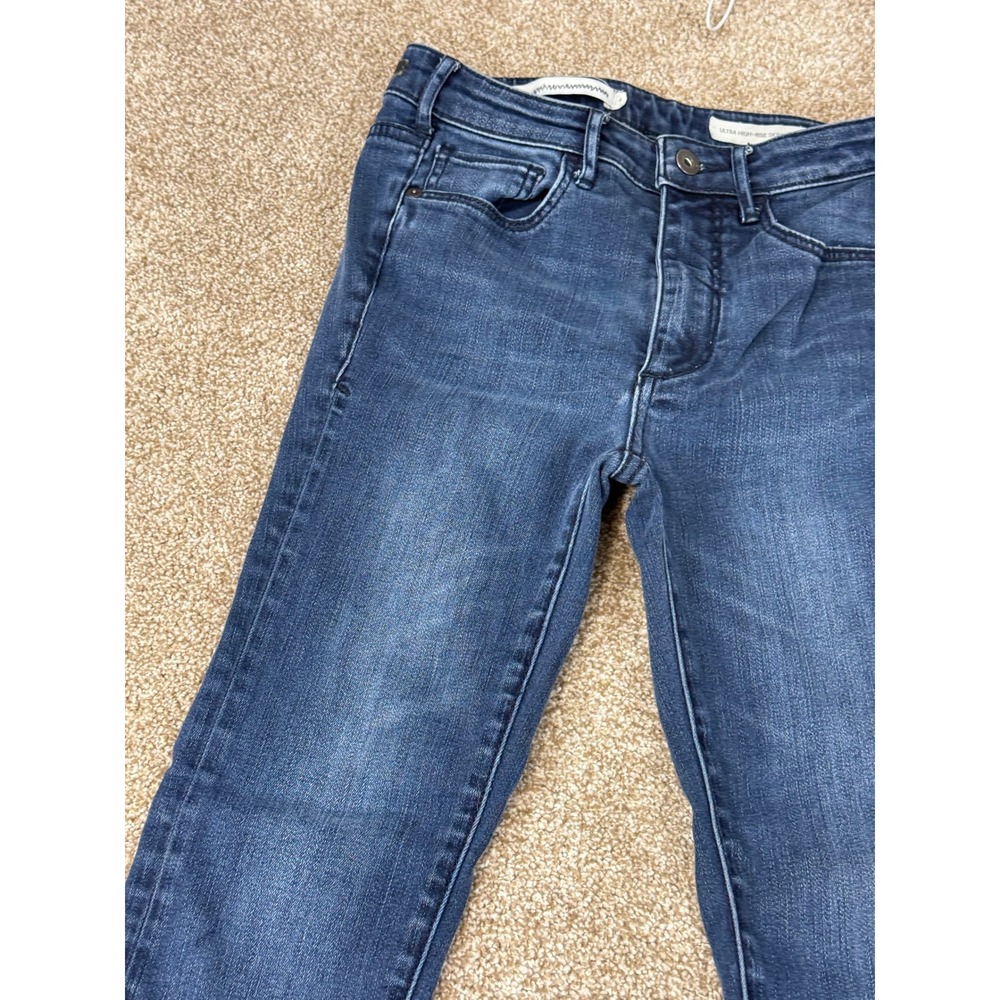 Pilcro and the Letterpress‎ Ultra High-Rise Skinny Jeans Dark Wash Raw Hem 25